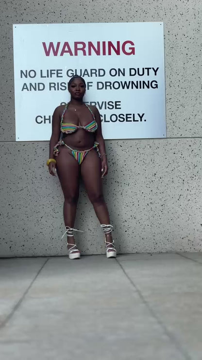 Multi-color Braided Crotchet Bikini