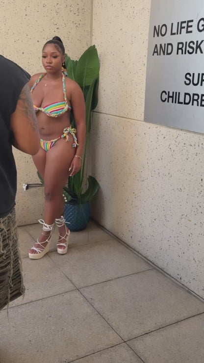 Multi-color Braided Crotchet Bikini