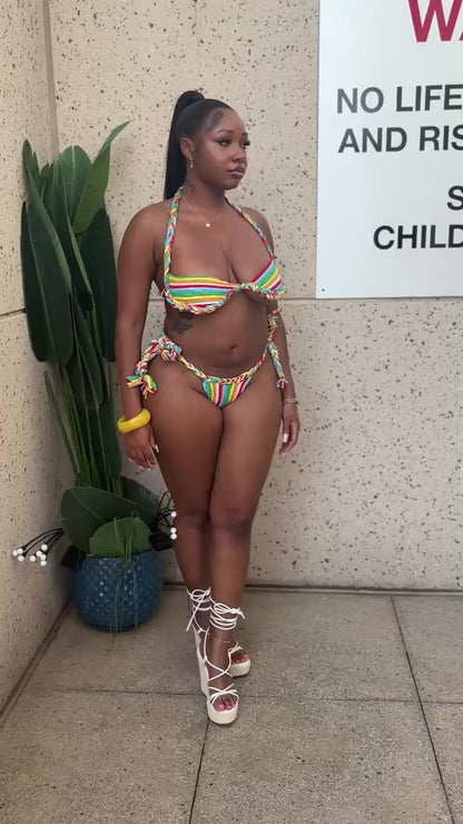 Multi-color Braided Crotchet Bikini